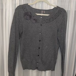 Soft, gray, cashmere blend, button, front cardigan. Nordstrom brand.